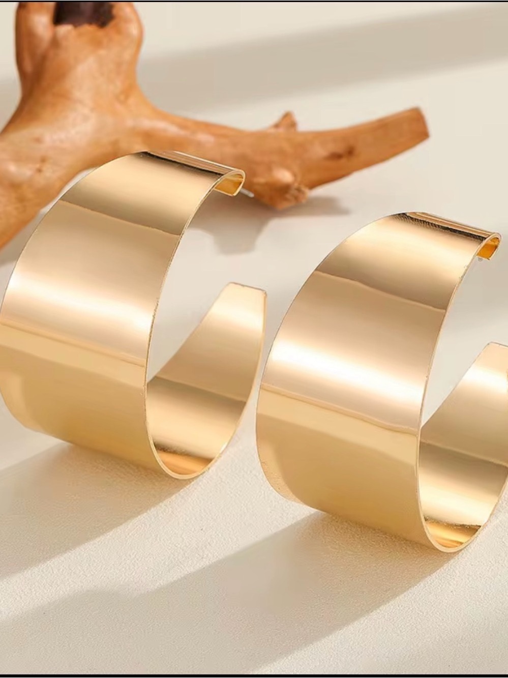 a new day Gold Wide Cuff Bracelet - Shiny Gold Tone